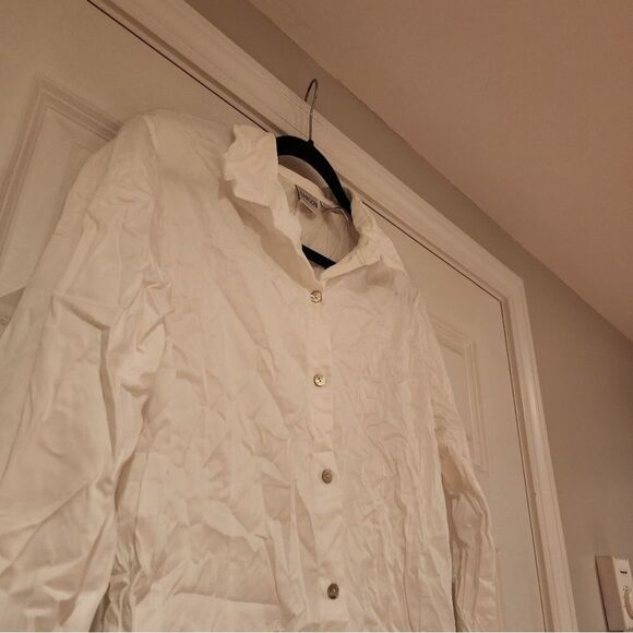 Chico's white long sleeve button up blouse - Picture 2 of 4